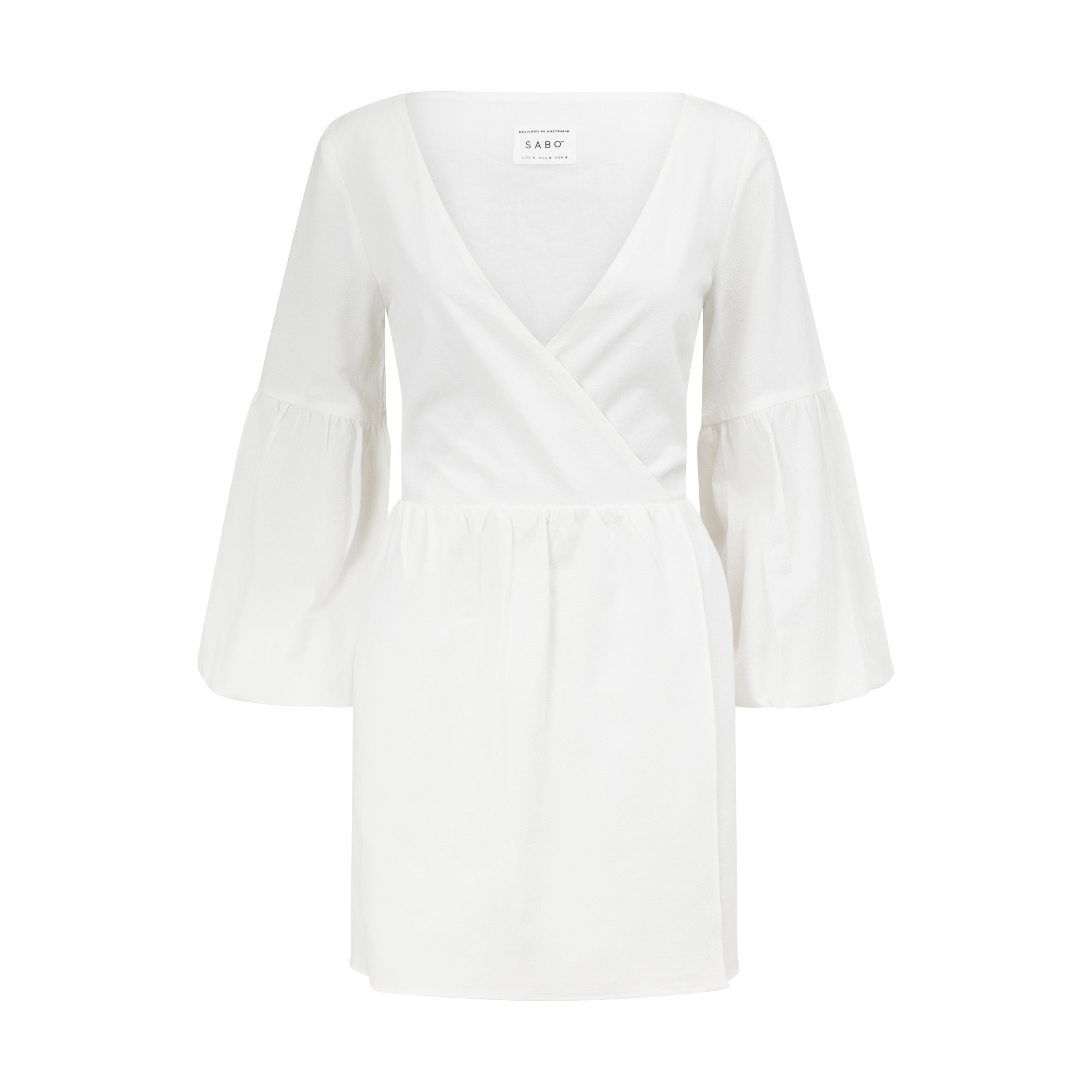 Fresh White Comfy and Cute Charlotte Dress with Puff Sleeves
