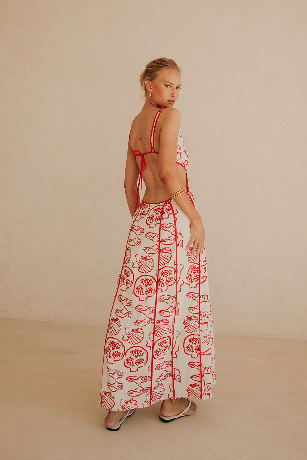 Unique Eliska Dress in Stunning Shoreline Red - Sample Piece