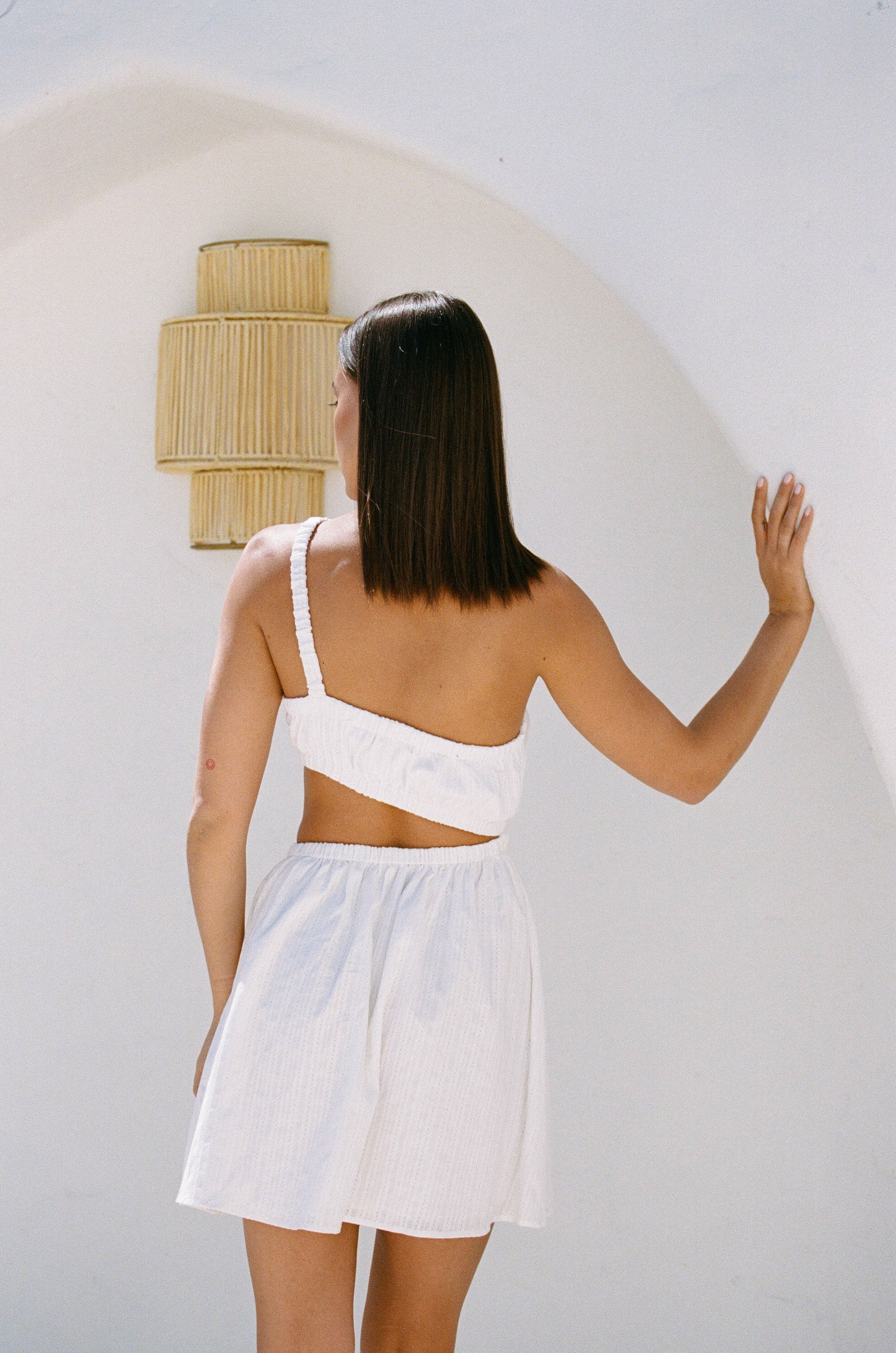 White Women's Sample Nadiya Dress Inspired by Rome Style