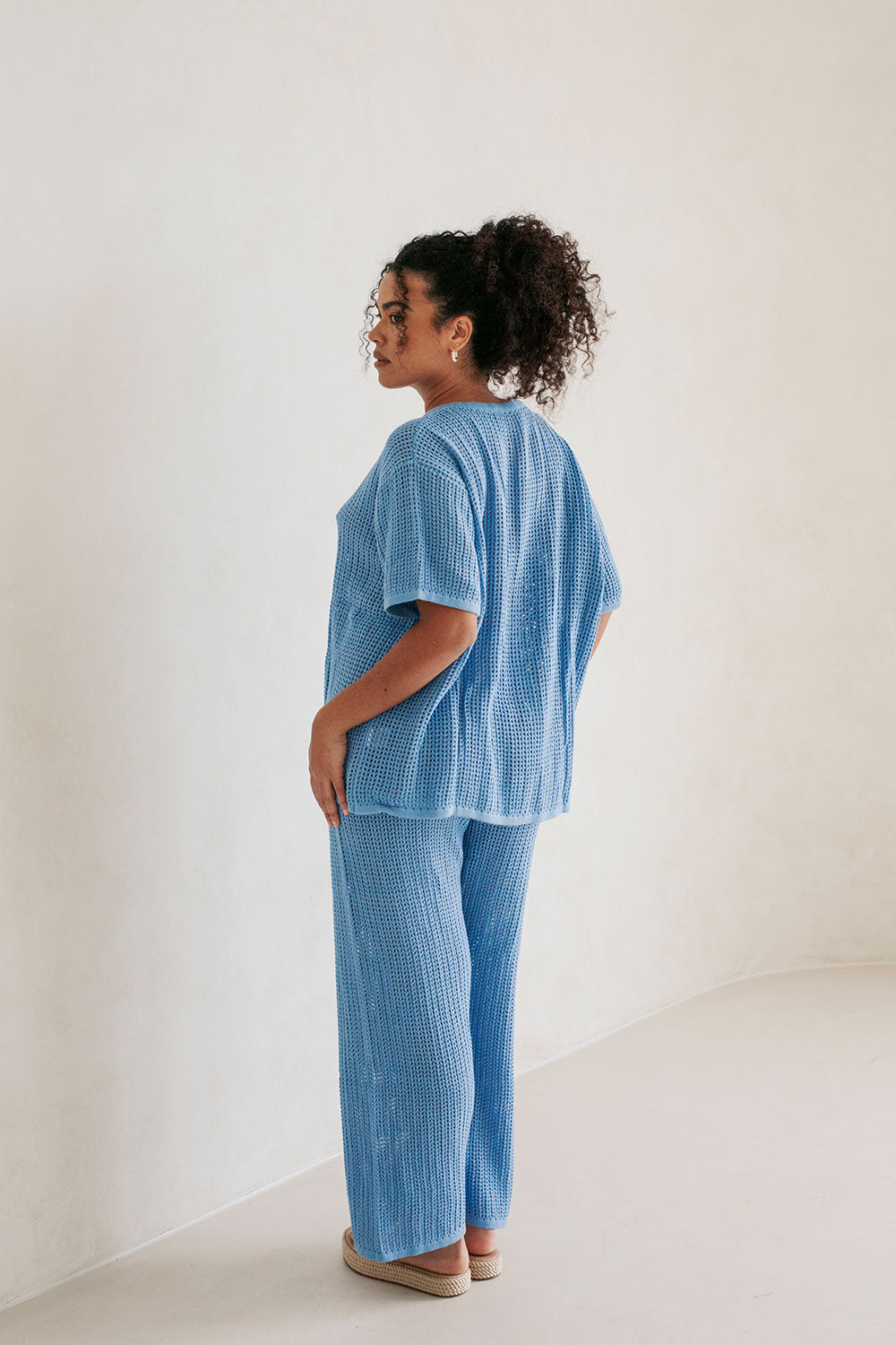 Stylish Blue Crochet-Inspired Zayna Women's Top