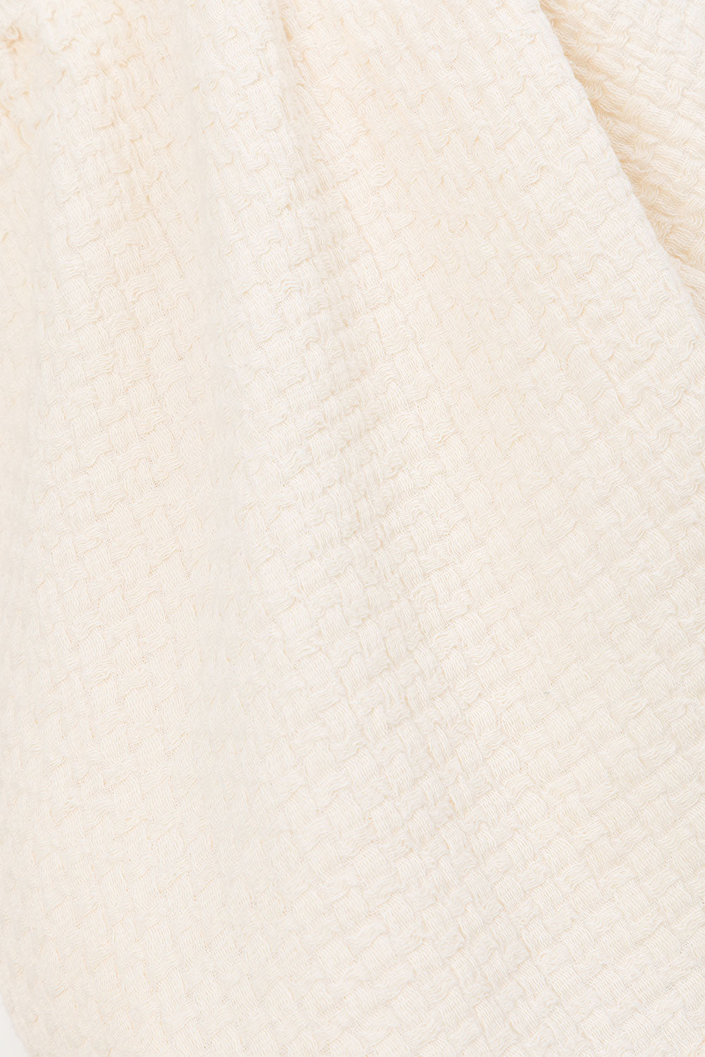 Sabo's Exclusive Cream High - Waisted Textured Cotton Ciel Shorts