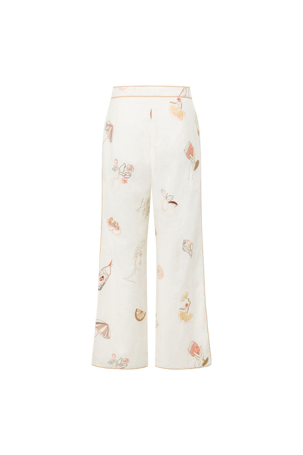 Exclusive Summer '25 Paradise Cove Linen Cotton Blend High Waisted Wide Leg Pants - Serenita