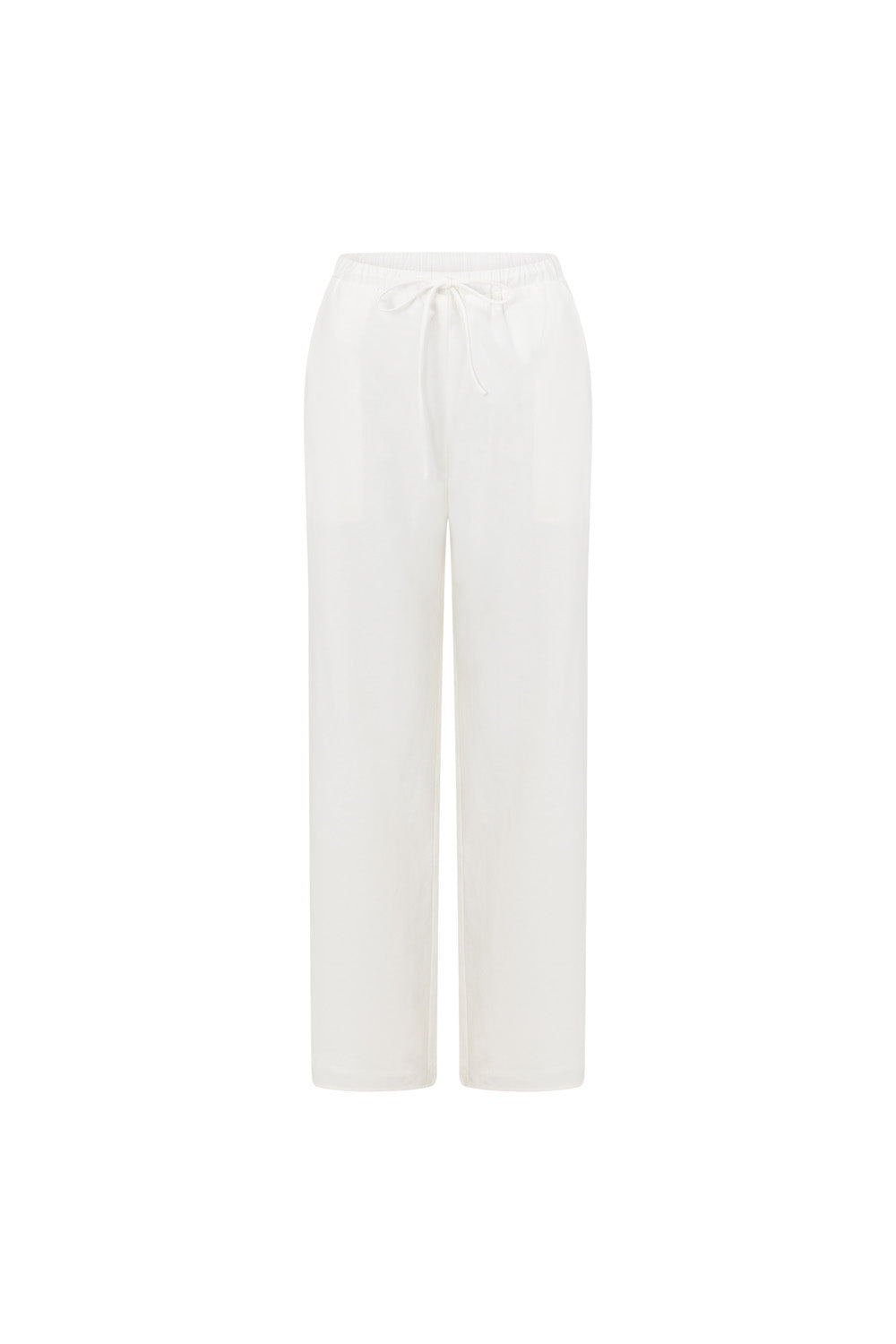 Exclusively Designed White High - Waisted Ginny Cotton Pants