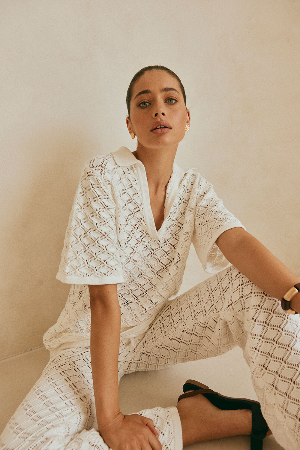 White Knit Aya Top - A Sample Women's Fashion Top