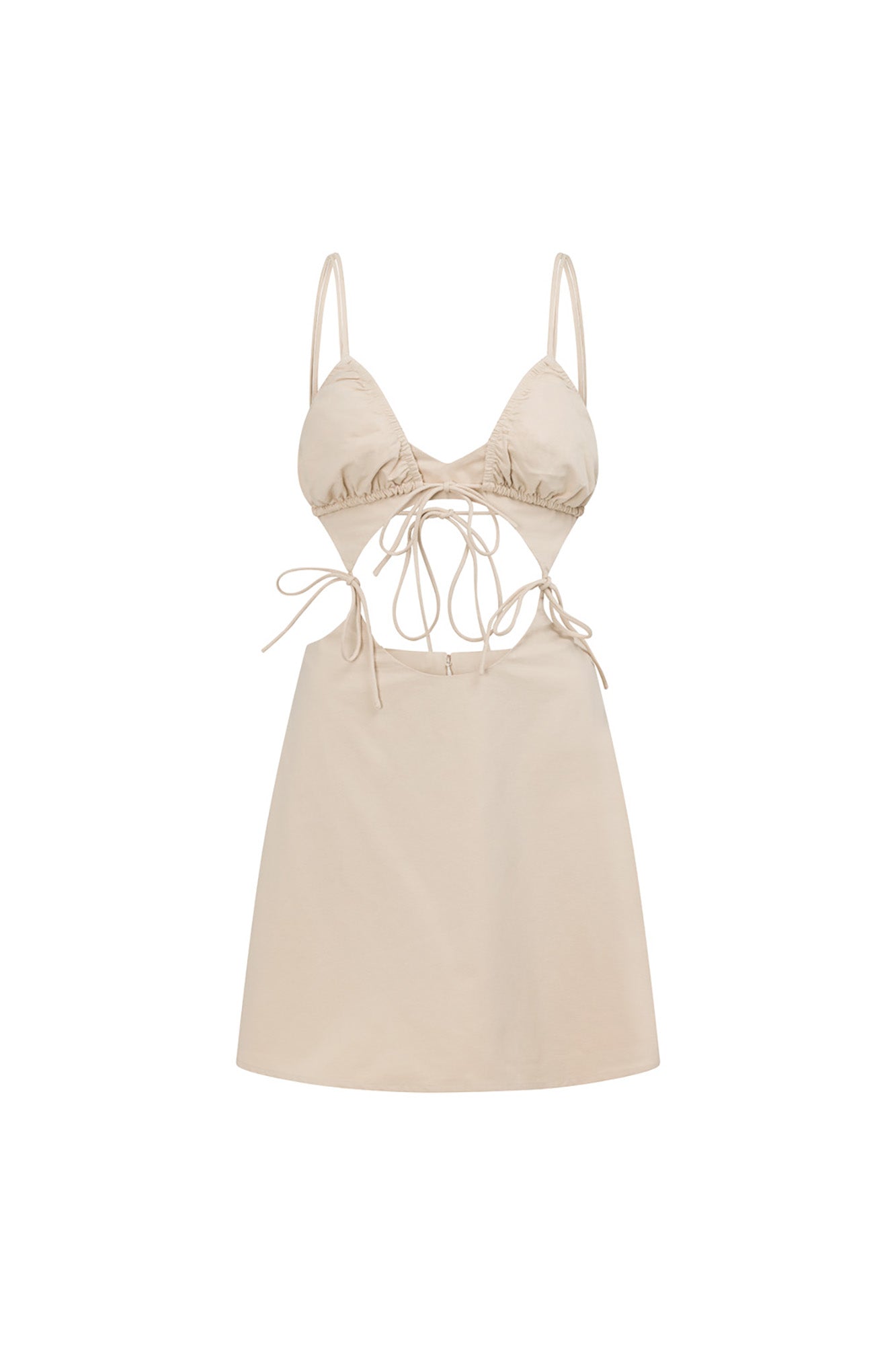 Backless Cream-Colored Kobi Women's Dress with Stylish Details