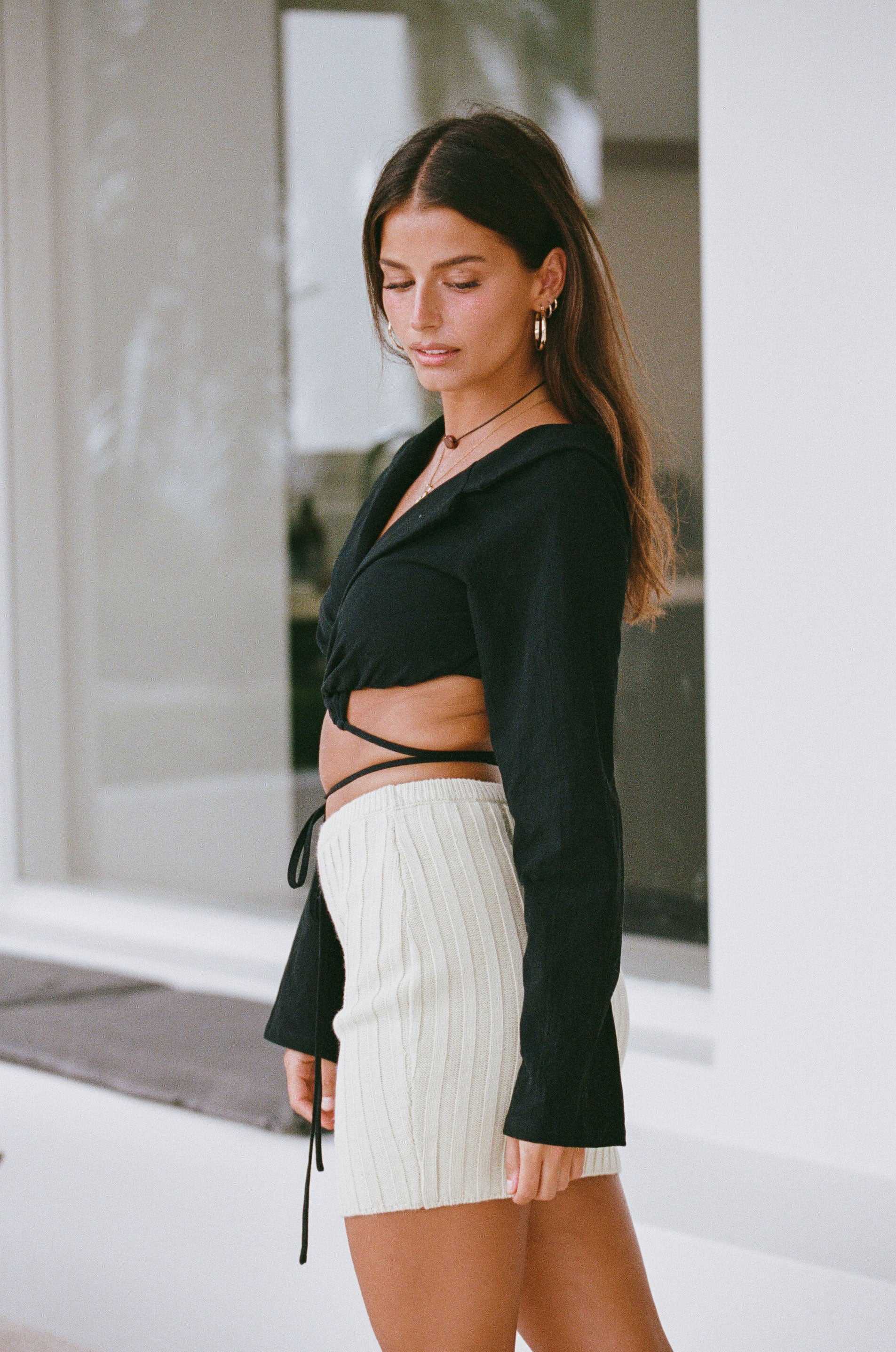 Exclusive Norella Wrap Top - Sample in Perfect XS Size
