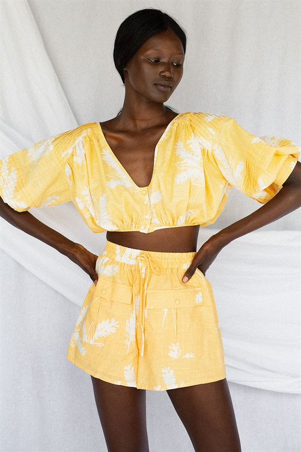 Stylish Women's Alita Summer Top with Leafy Print