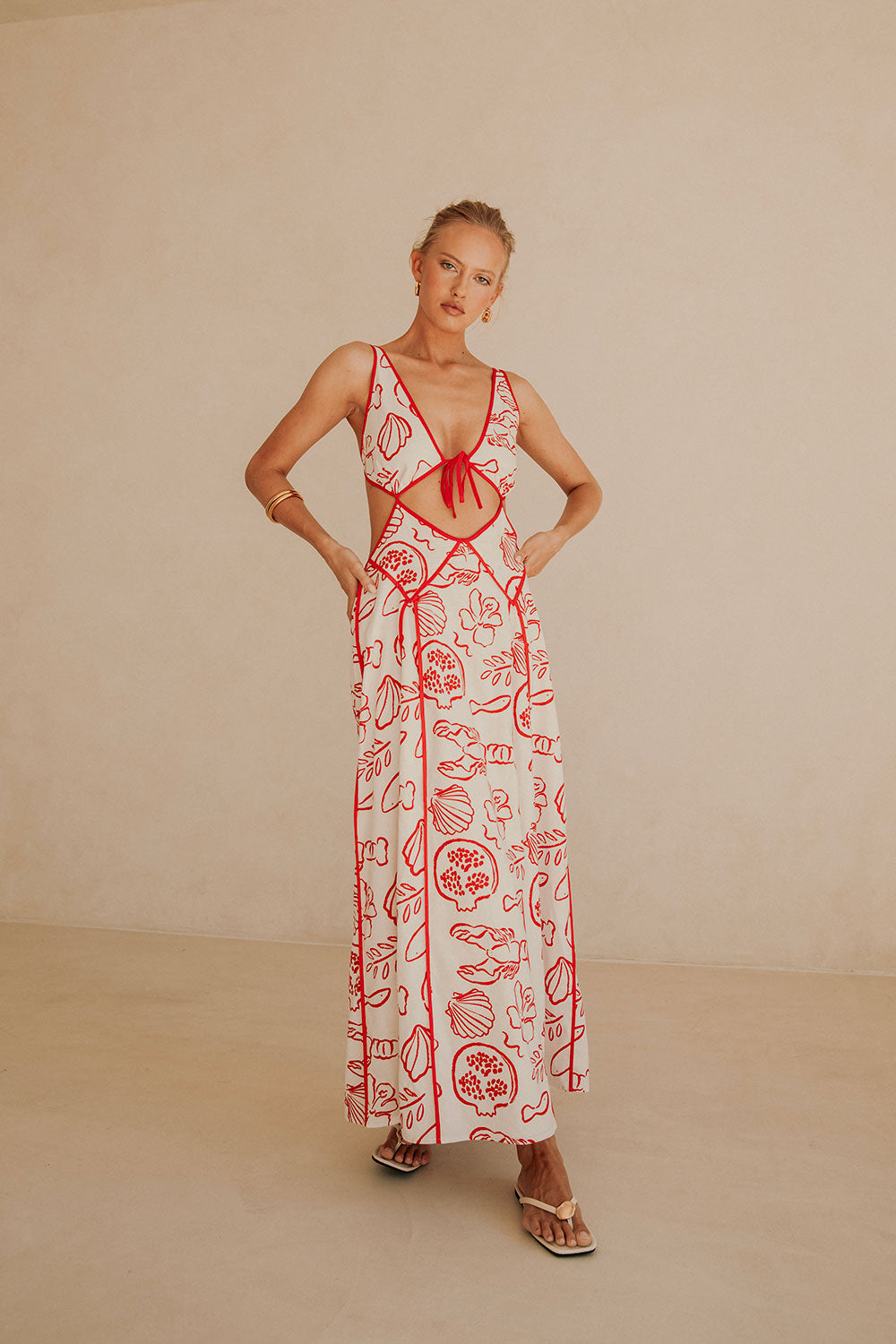 Unique Eliska Dress in Stunning Shoreline Red - Sample Piece