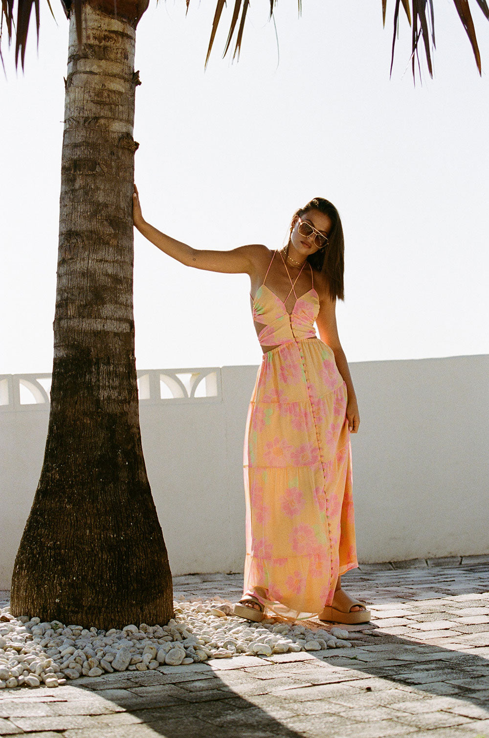 SAMPLE - Baila Women's Painted Flower Maxi Dress for Fashion Lovers