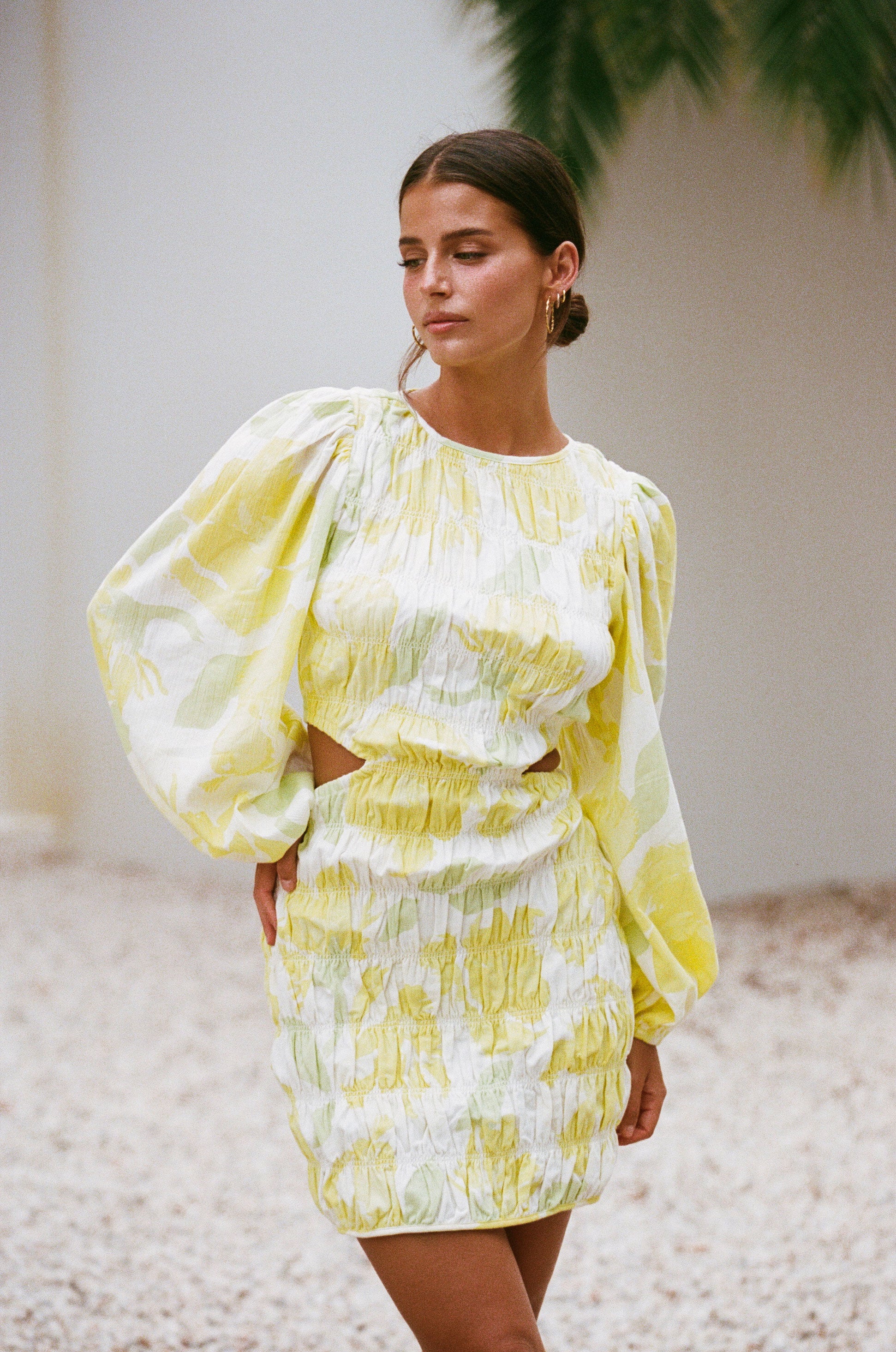 Unique Solstice Floral Shirred Banks Dress Sample