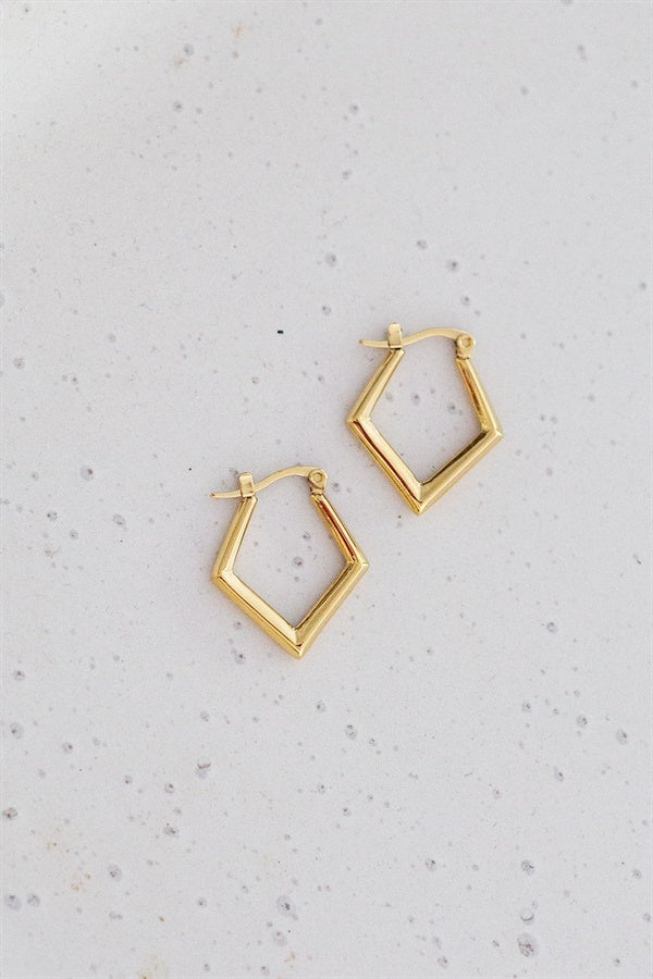 Stylish Gold-Toned Geo-Edged Koko Earrings for a Chic Look