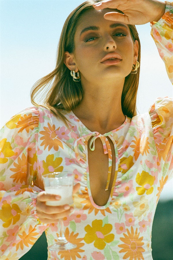 Exquisite Ever Floral Print Cotton Voile Dress