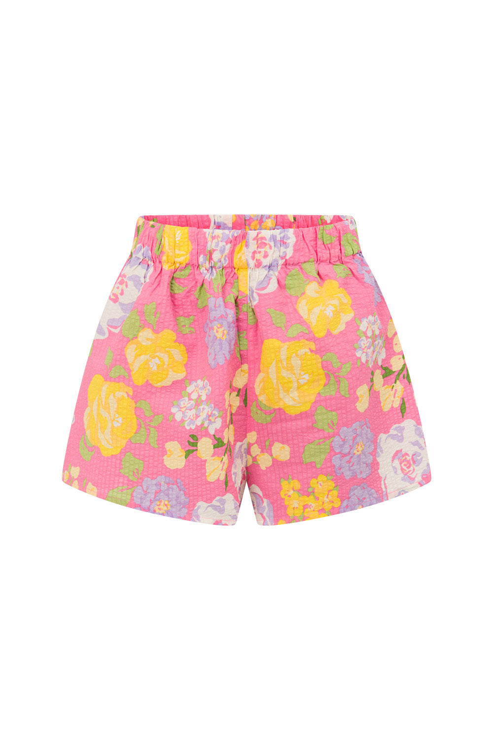 Spring Corsage Print Elastic-Waist Sailor Shorts for Vacation