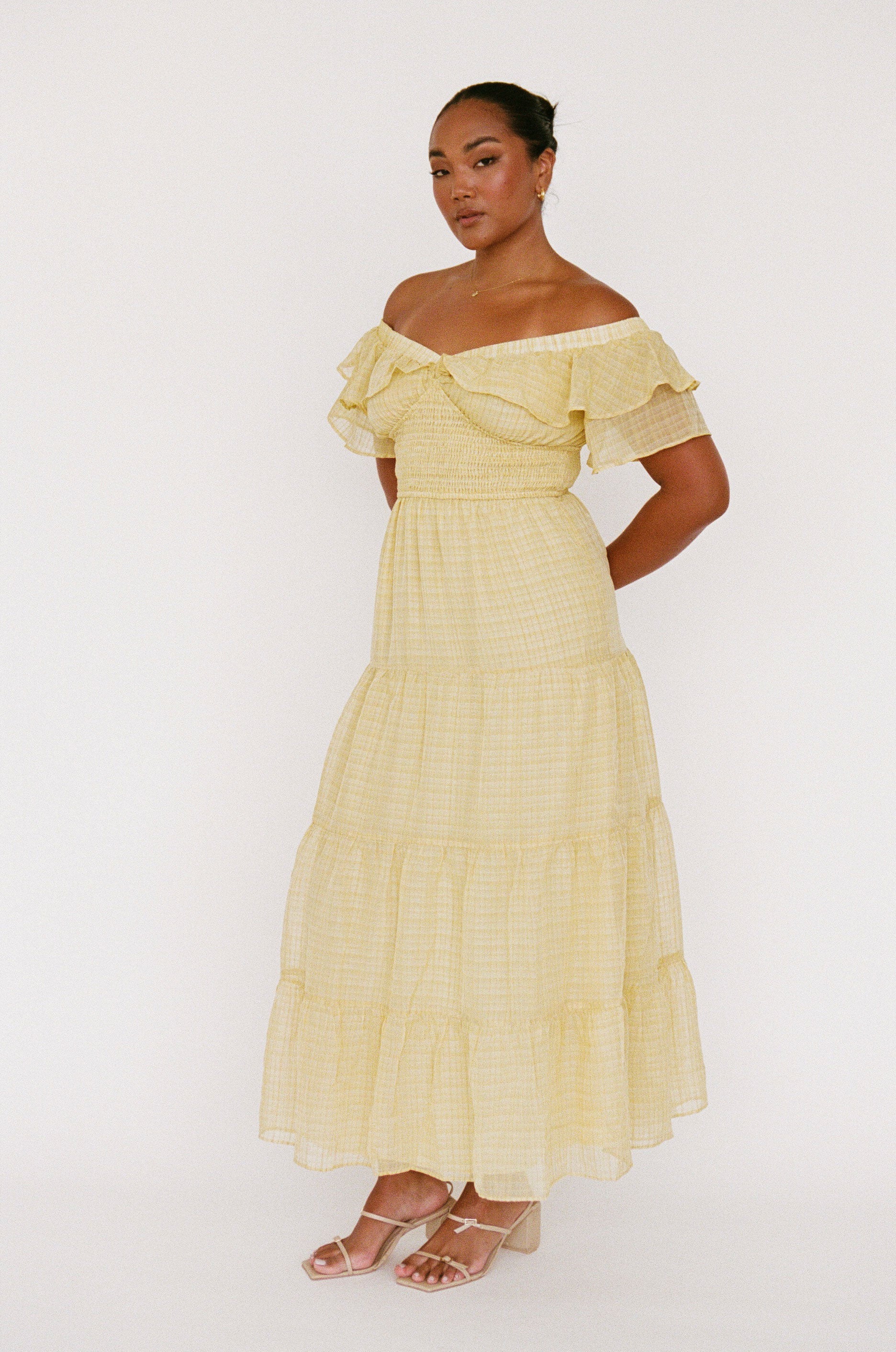 Summer-Inspired Maui Lightweight Off-Shoulder Midi Dress