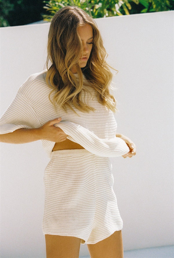 Remy Relaxed Ribbed Knit Tunic Top for Summer