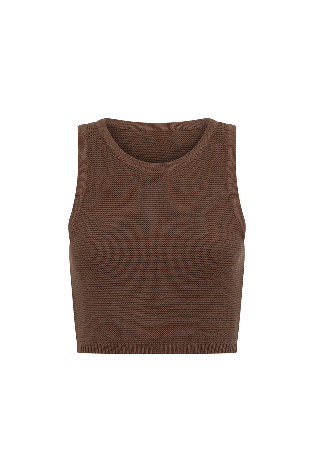 Exclusively Designed Mahogany Heather Cropped Cotton Tank Top