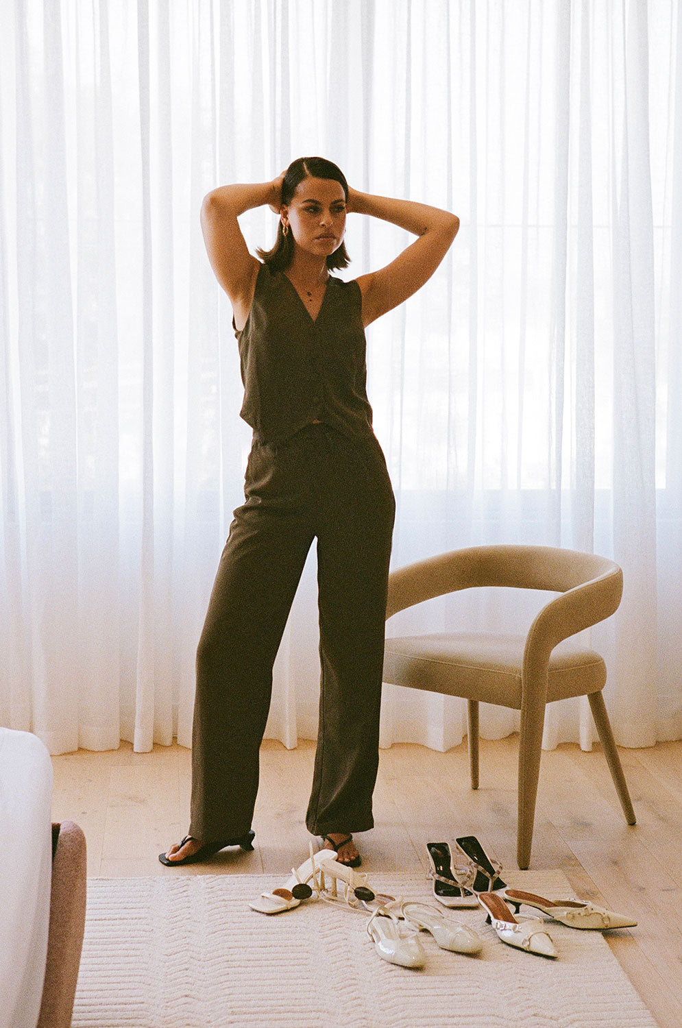 Chocolate Remi Pants - Unique Sample with Distinctive Feature