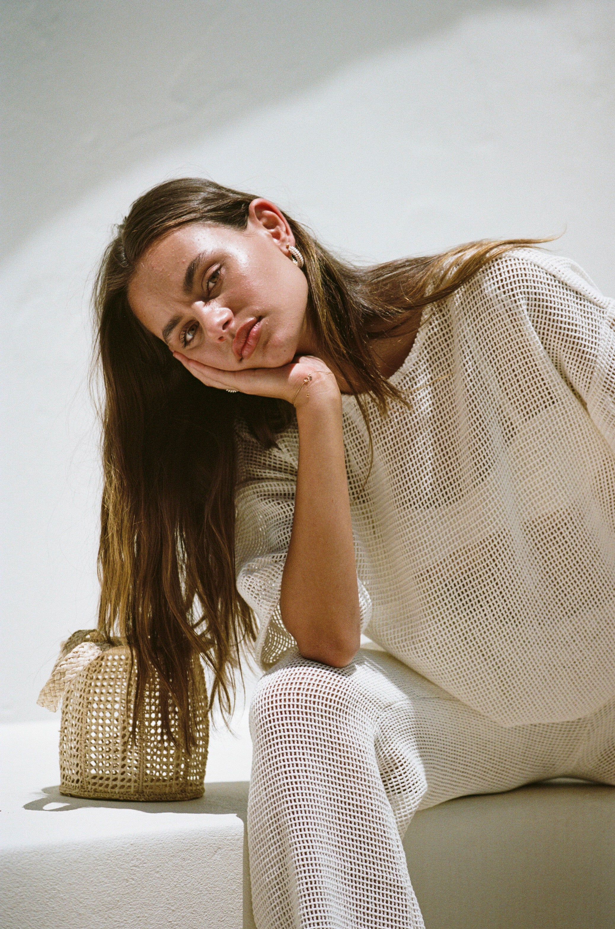 Sabo's Exclusive White Sheer Mesh Relaxed Raeni Top for Vacation