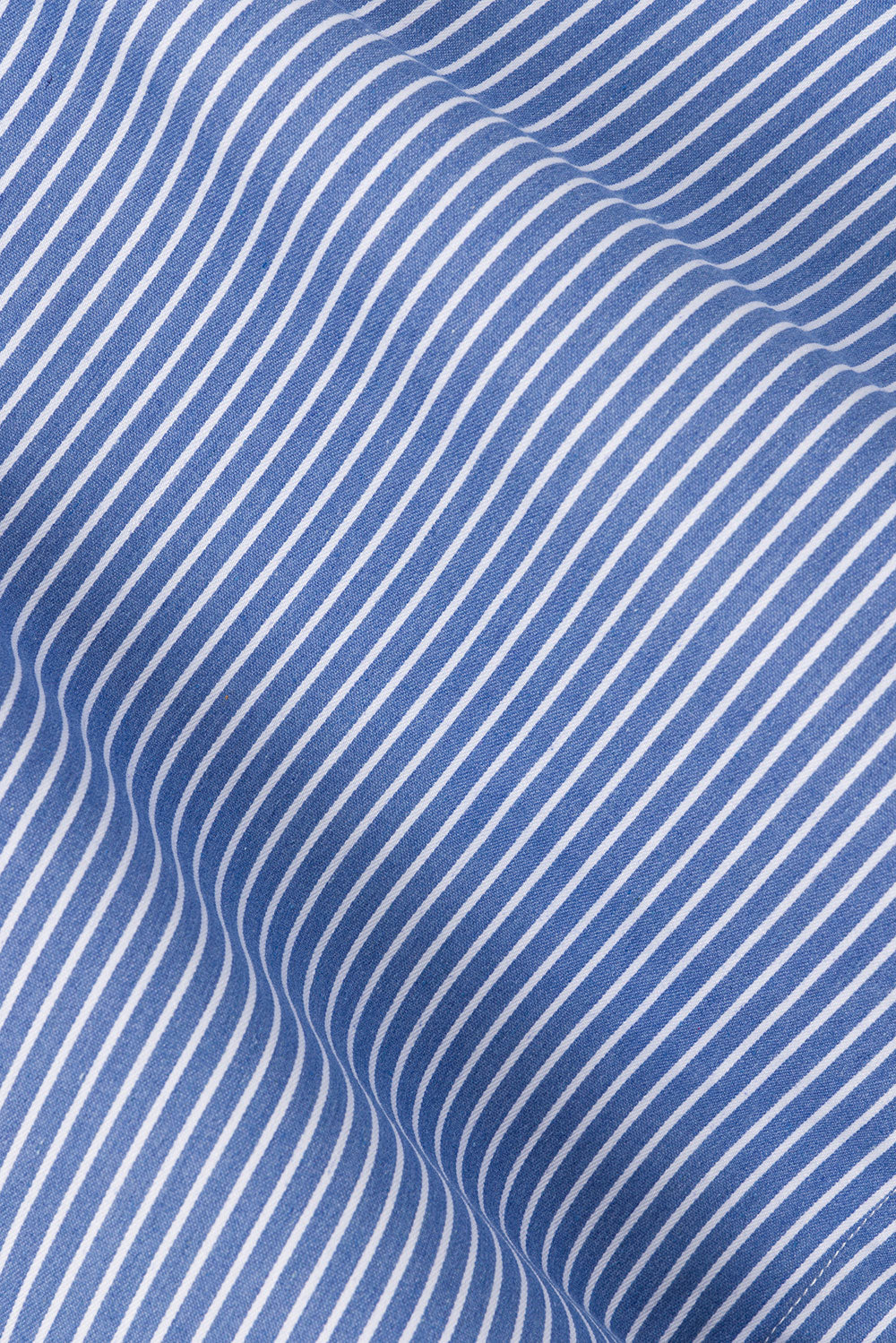 Blue and White Striped Alyssia Cotton Blend Structured Top