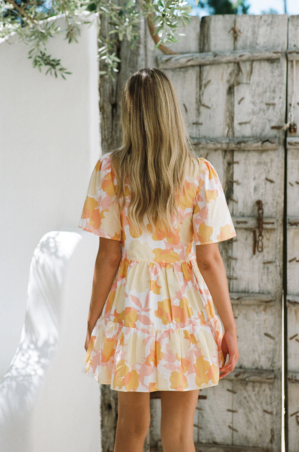 Exquisite Monika Cotton Voile Floral Print Babydoll Dress for Women