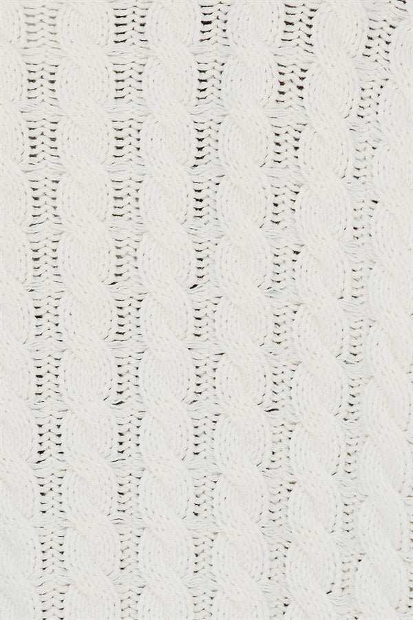Vintage-Inspired Cream Meli Cotton Blend Knit Sweater for a Relaxed Look
