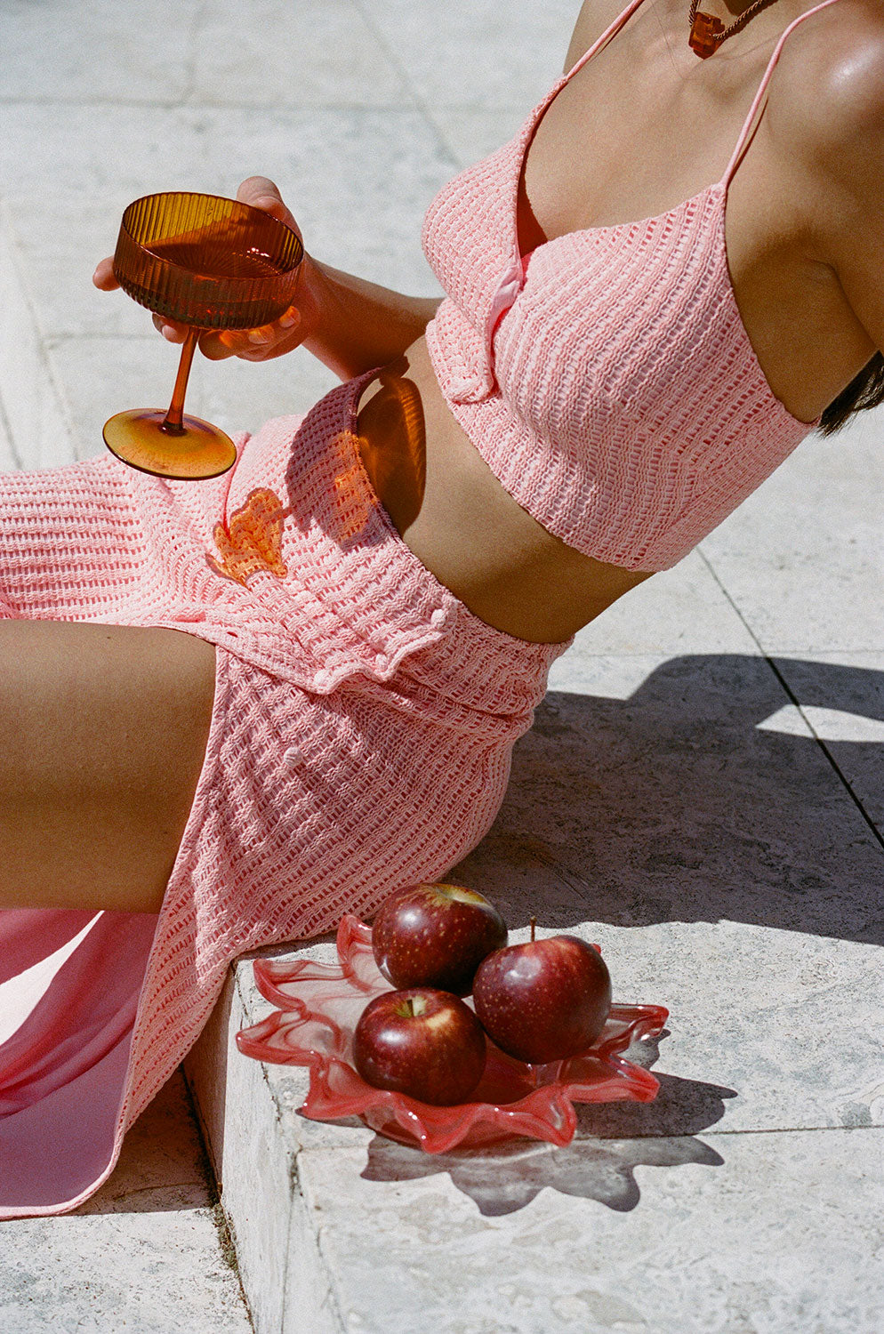 Pink Soft Mesh Cropped Lucia Women's Top