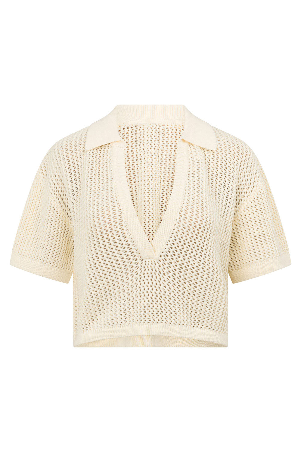 Elegant Ivy Sheer Cotton Mesh Women's Top