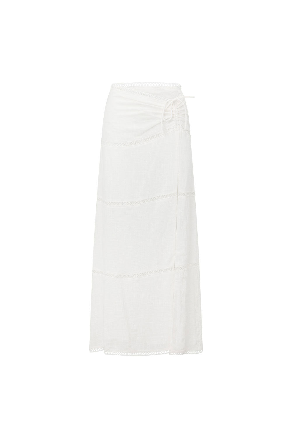 High - Quality Natural Cotton White Zia Skirt for Sunset to Dinner