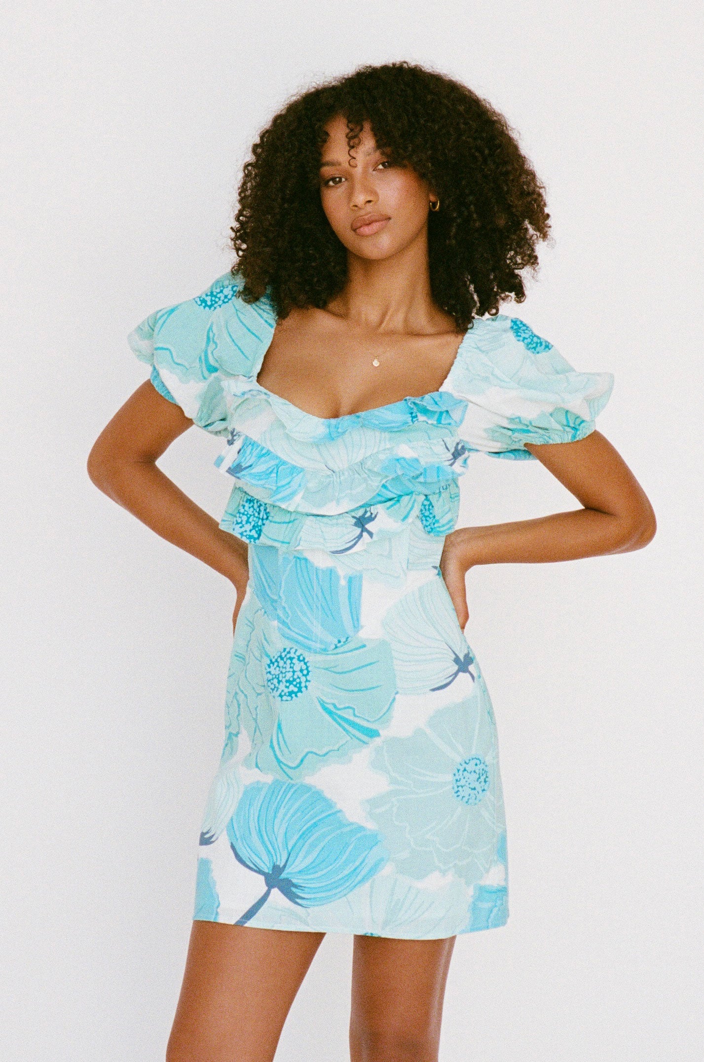 Women's Backless Party Dress with Exclusive Ocean Lily Print - Aruba Style