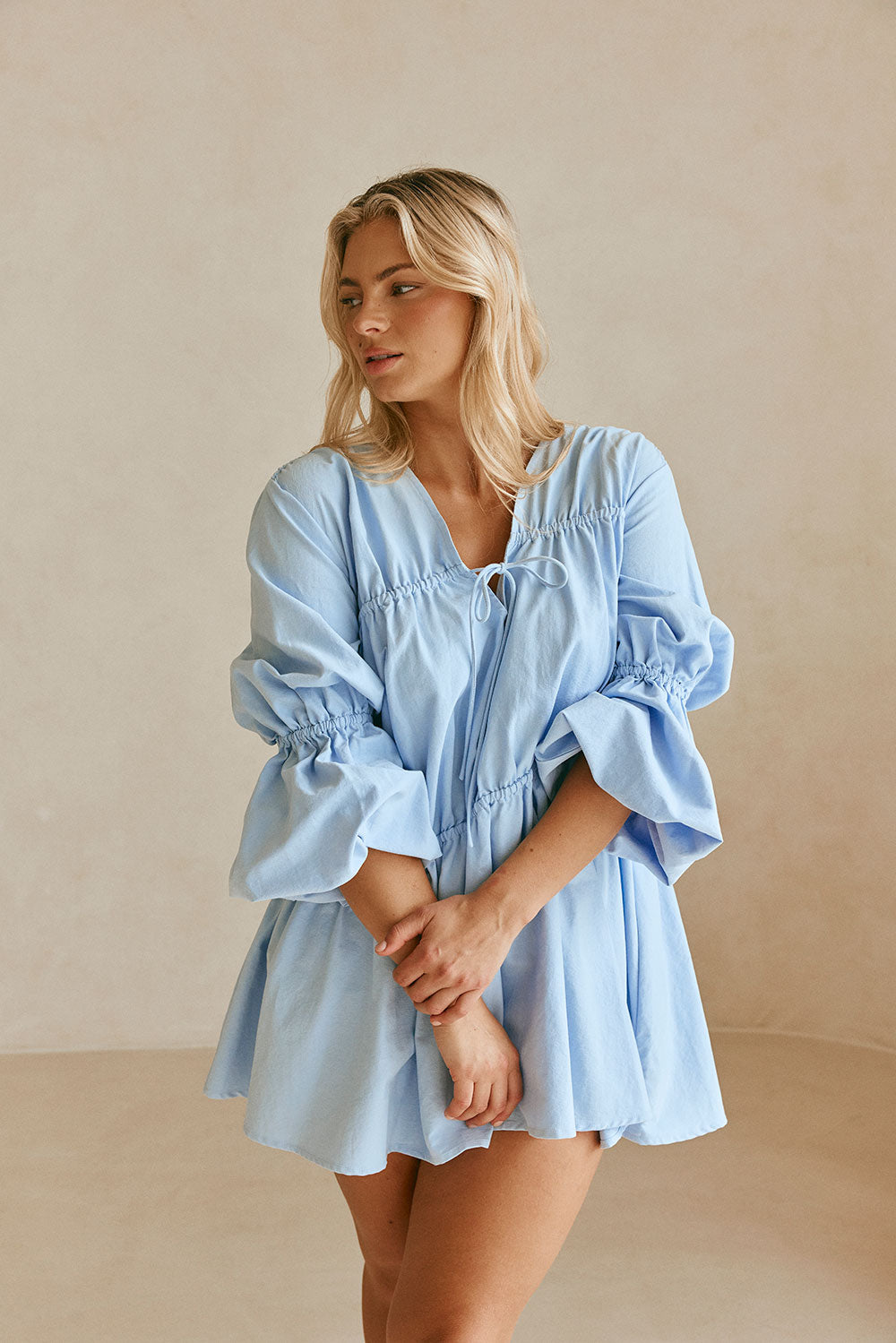 Stylish Blue Ava Dress - Exclusive Sample Piece