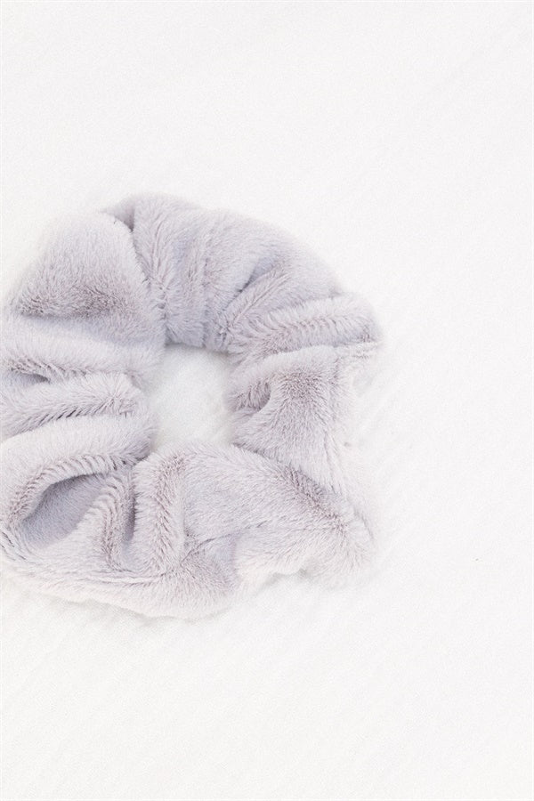 Fluffy Elastic Soft Scrunchie in Dusty Blue Color
