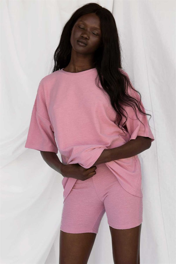 Grainy Pink Retro-Style Archer T-Shirt
