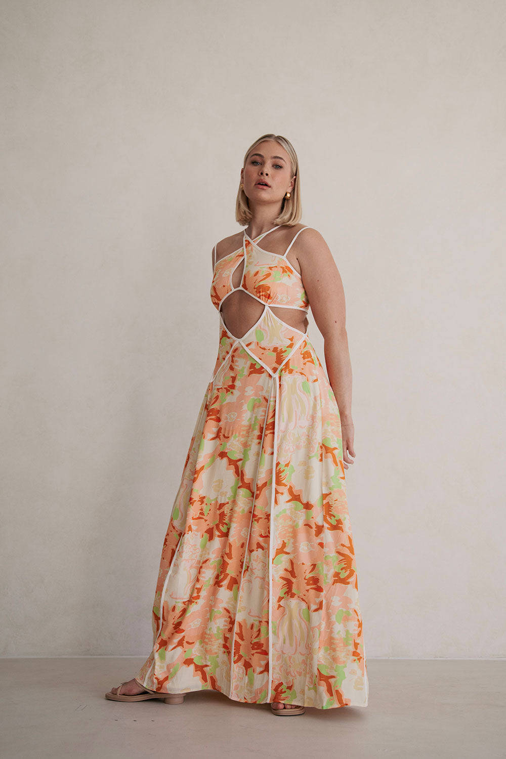 Exquisite Malaiya Motion Floral Zipper Crepe Dress