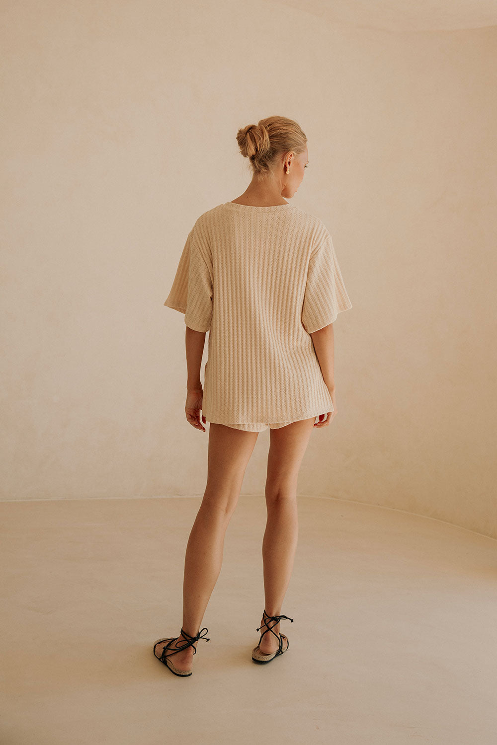 Beige Cotton Blend Kourtney Playsuit with Stylish Design