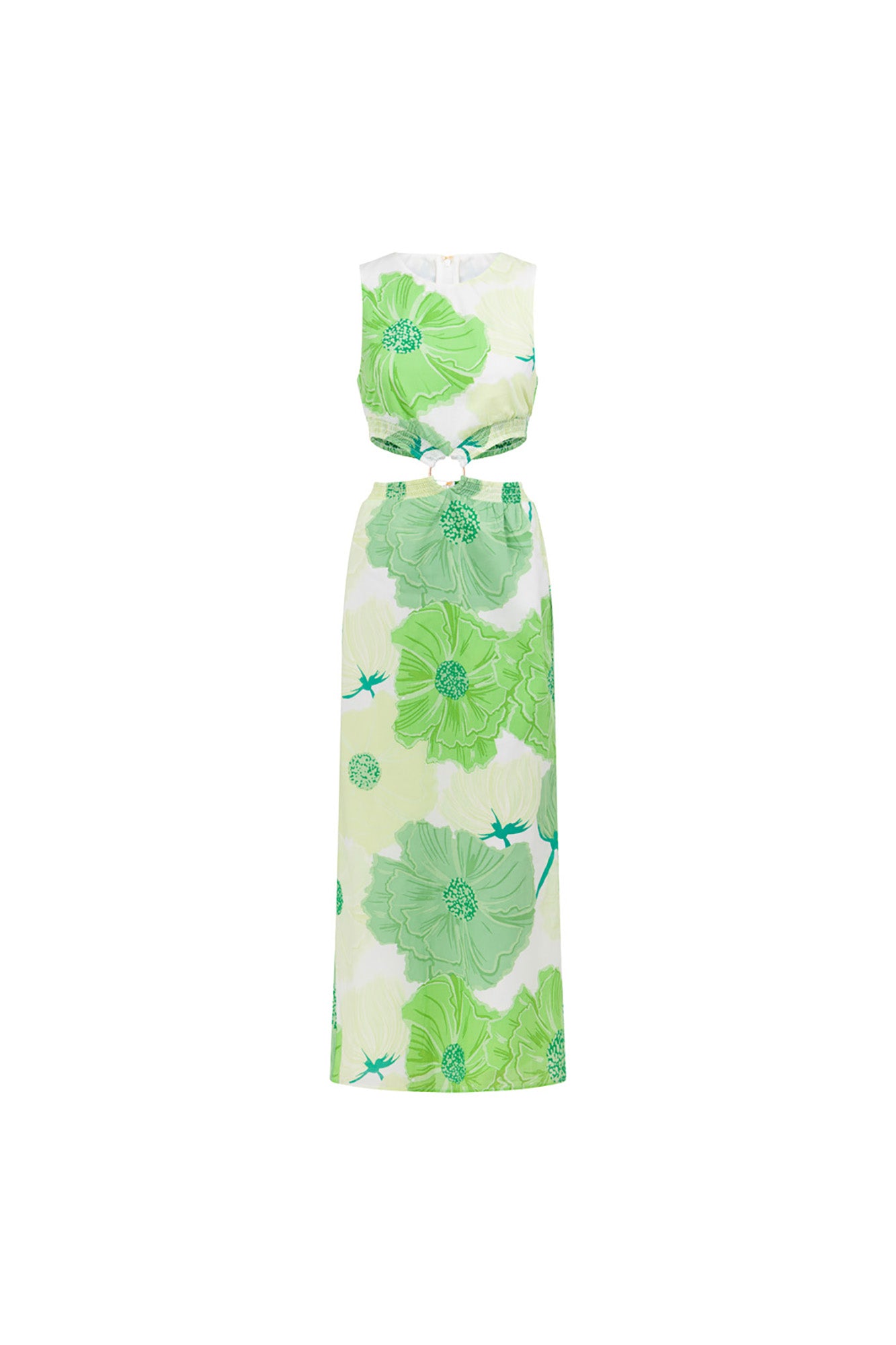 Exclusive Sabo Designed Melita Midi Cutout Dress with Moss Lily Print