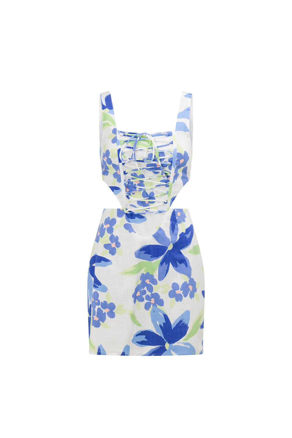 Fashionable Lace Up Scorpios Women's Dress with Paradise Floral Print