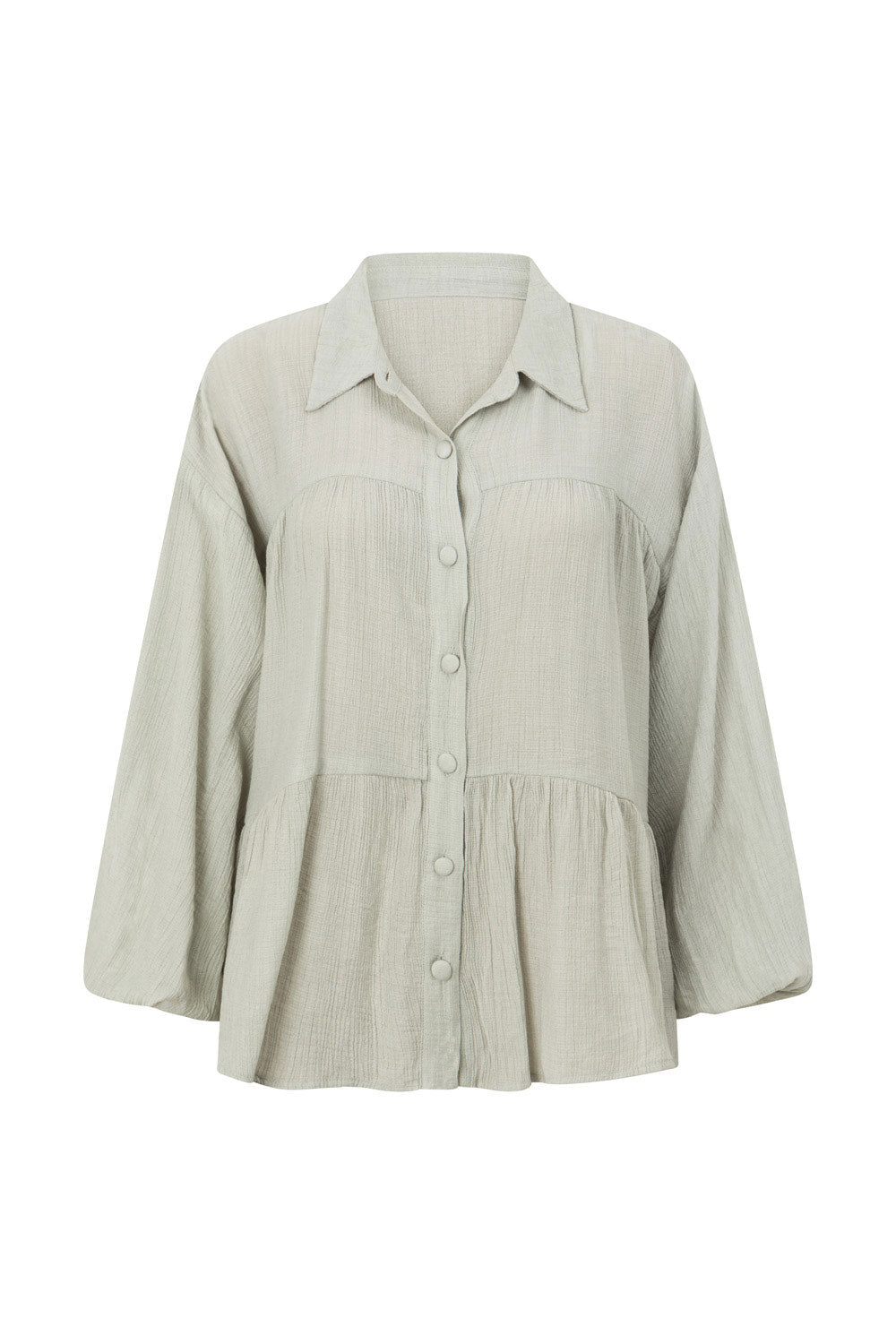 Soft Sage Lightweight Crepe Rayon Blend Huxley Top for Weekends