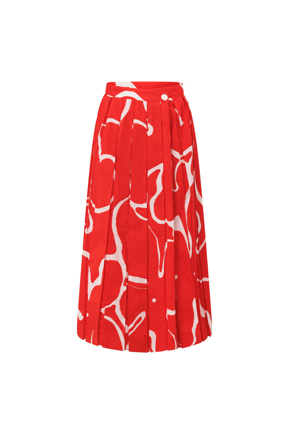 Elegant Evoke Red Natural Cotton Dien Wrap Skirt