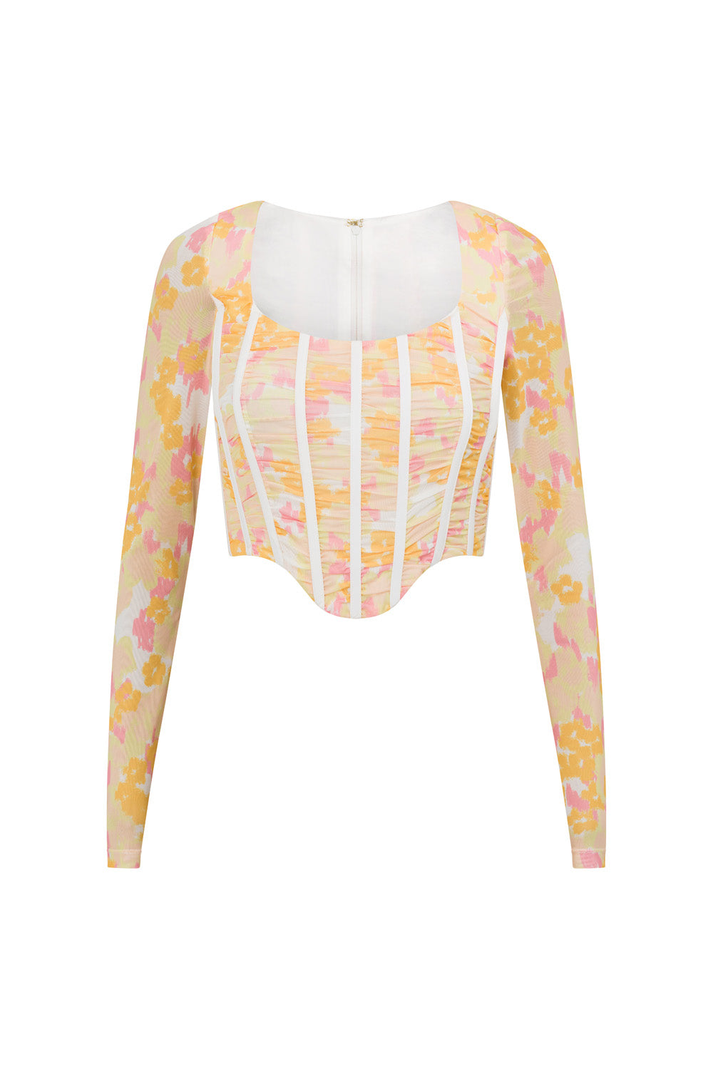 Majella Women's Corset Top with Exclusive Smudge Ditsy Print for Jeans Pairing