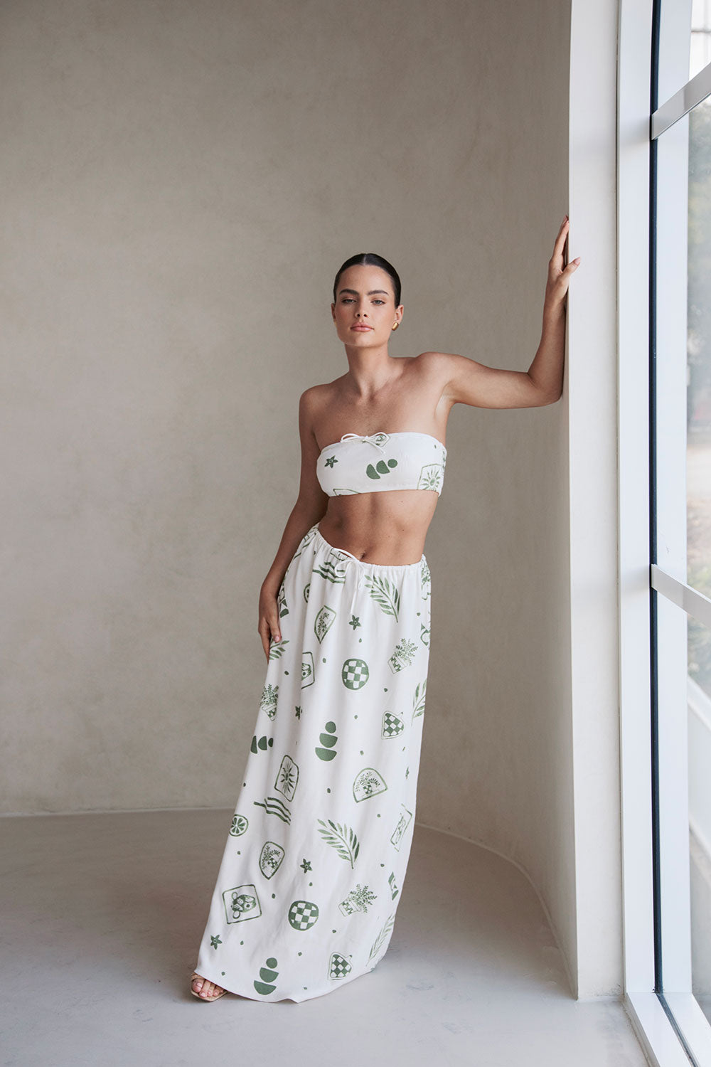 Exclusively Designed Sabo Zita Maxi Skirt with Relic Print