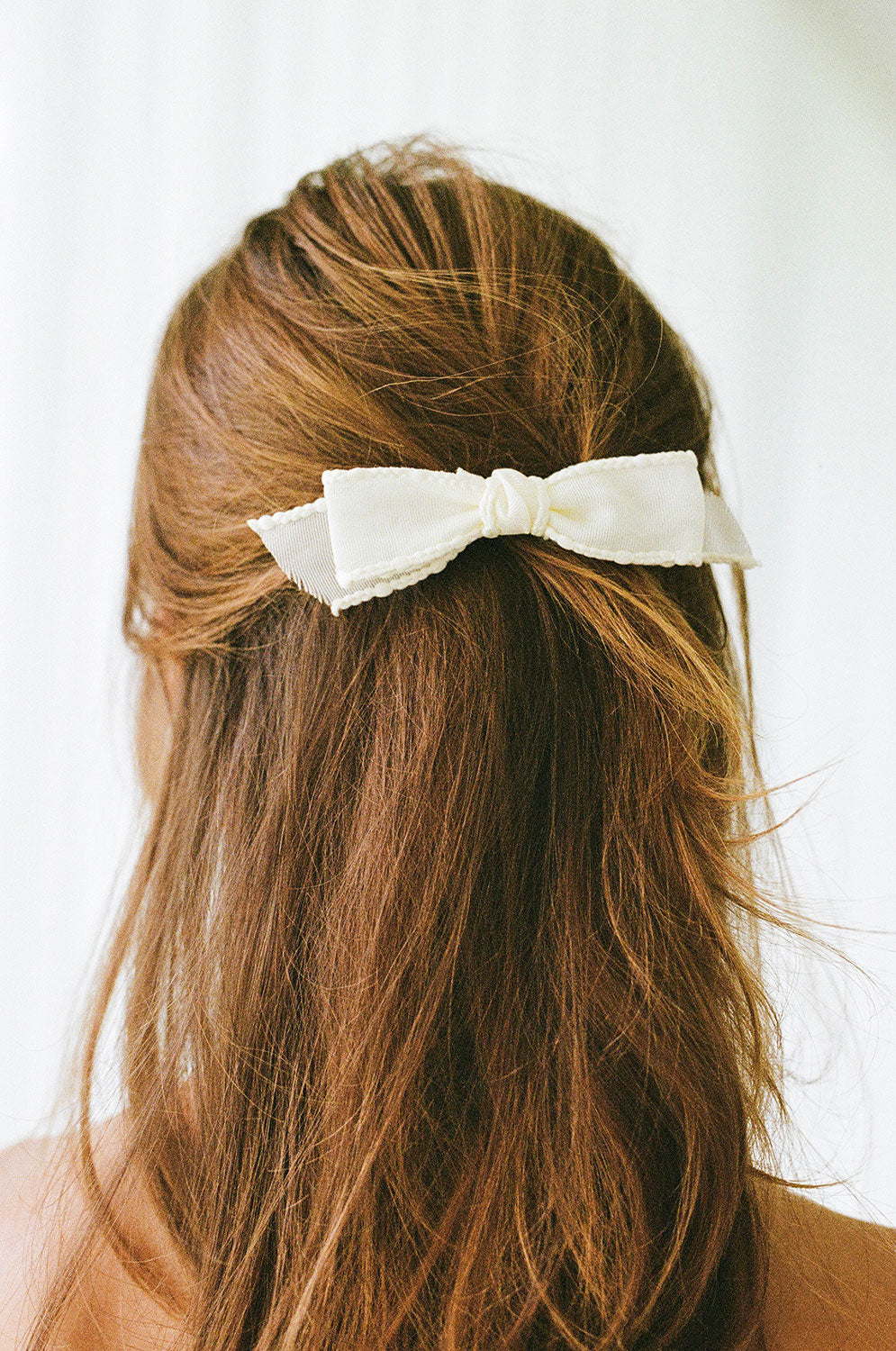 Ivory Plaited Trim Bonnie Bow Clip for Feminine Hairstyles