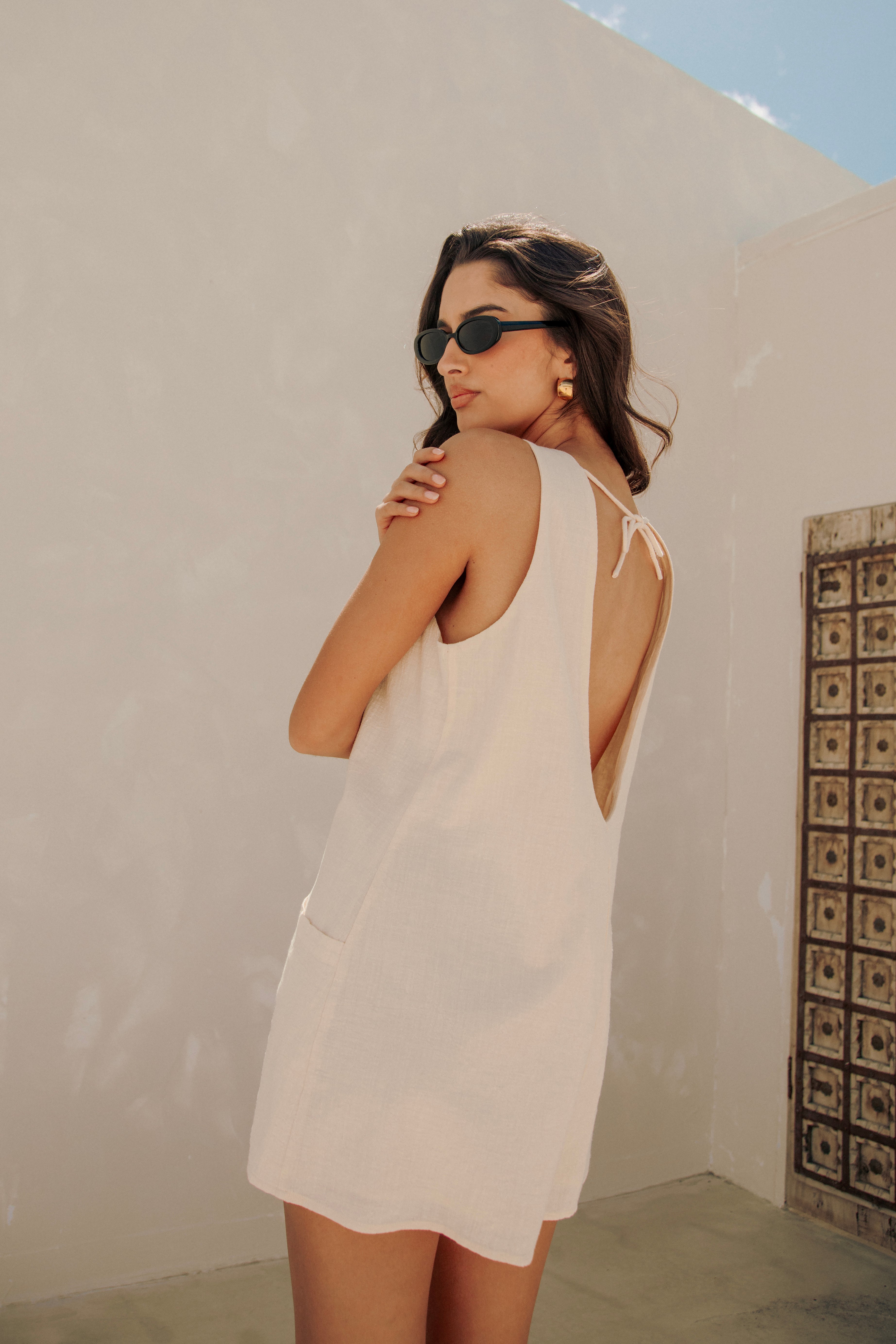 Exclusive Sabo Cream Natural Cotton Boxy Coda Playsuit