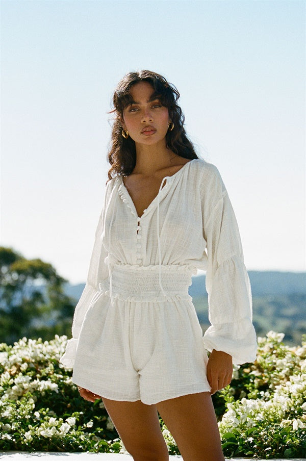 Unique Faint Yellow - Spotted Quinnie Playsuit Sample