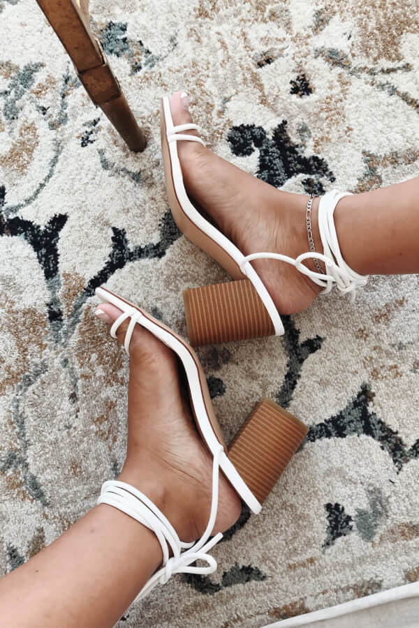 Ivory Strappy Eva High - Heel Women's Shoes - Sample