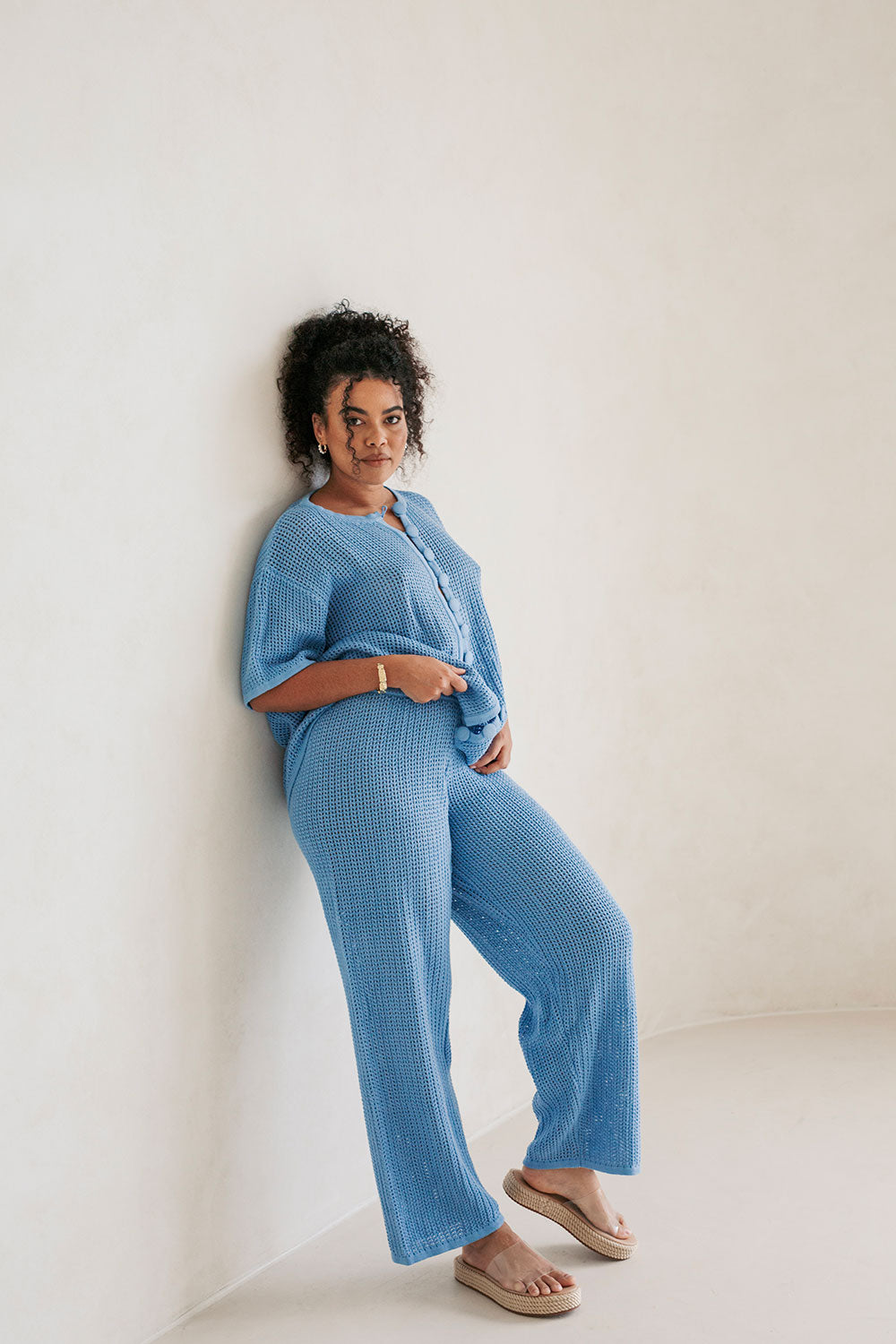 Stylish Blue Crochet-Inspired Zayna Women's Top