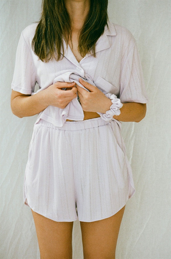 Lilac Colored Siesta Pajama Shorts - Soft and Comfortable Sleepwear