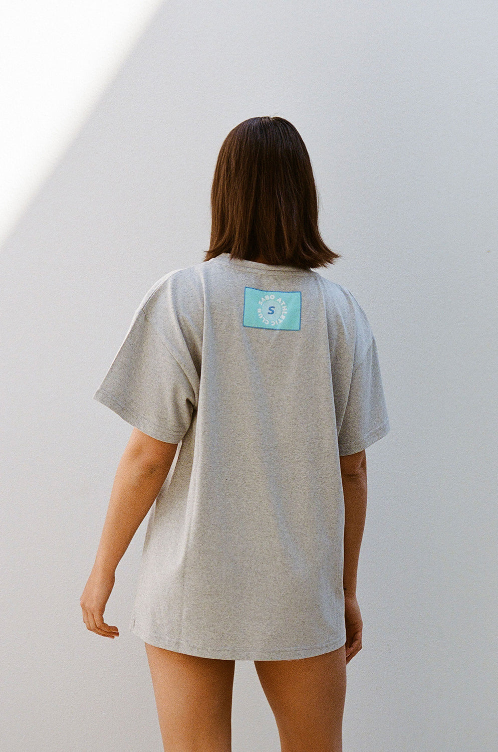 Grey Marl Cotton Blend Athletic Reservation Top for a Relaxed Look