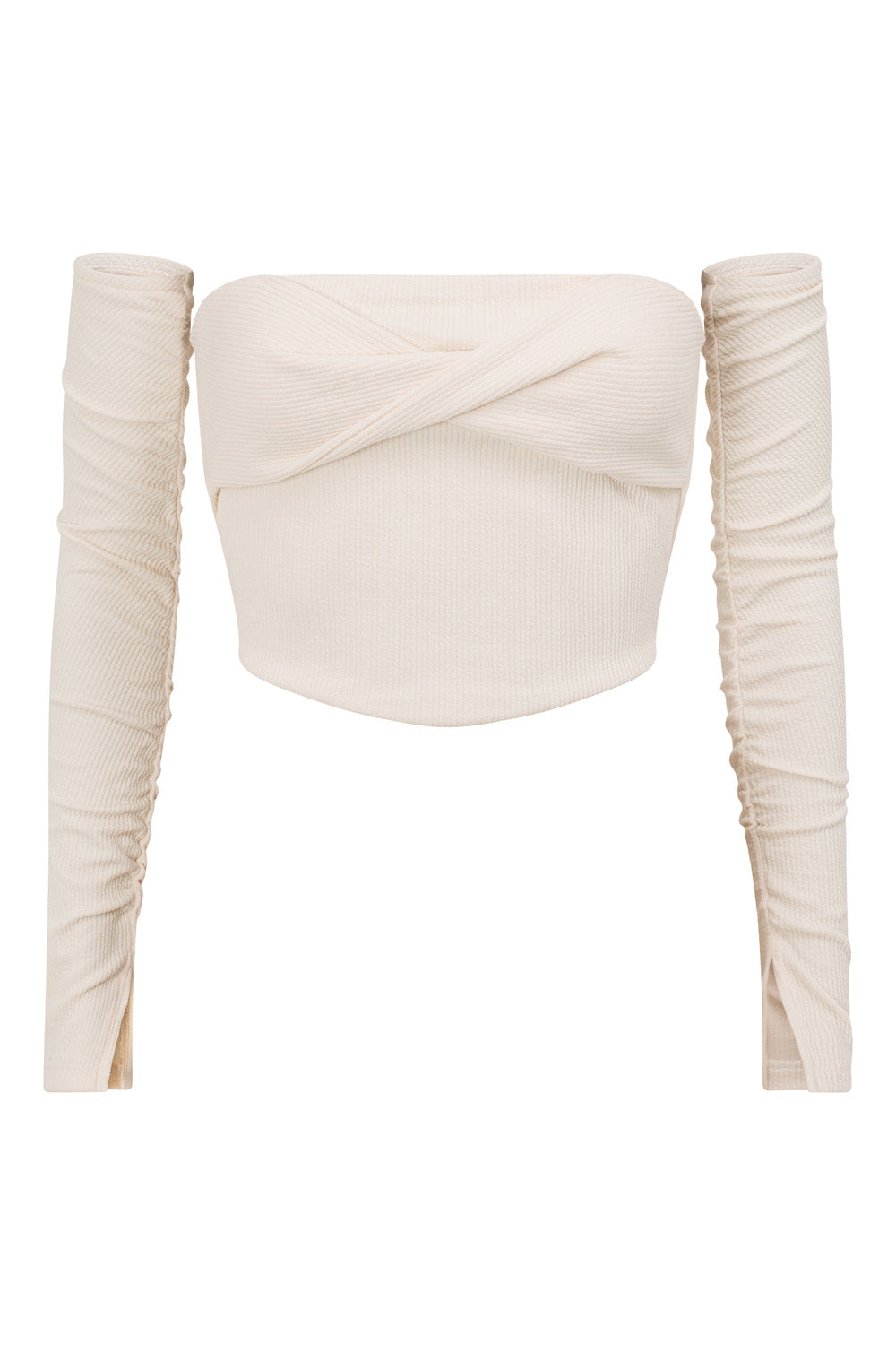 Cream Colored Soft Ribbed Strapless Tube Raeana Women's Top