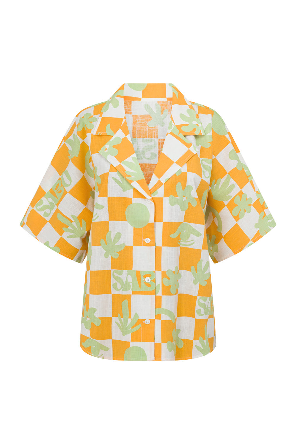 Sabo Exclusive Checkerboard Print Relaxed Seona Top