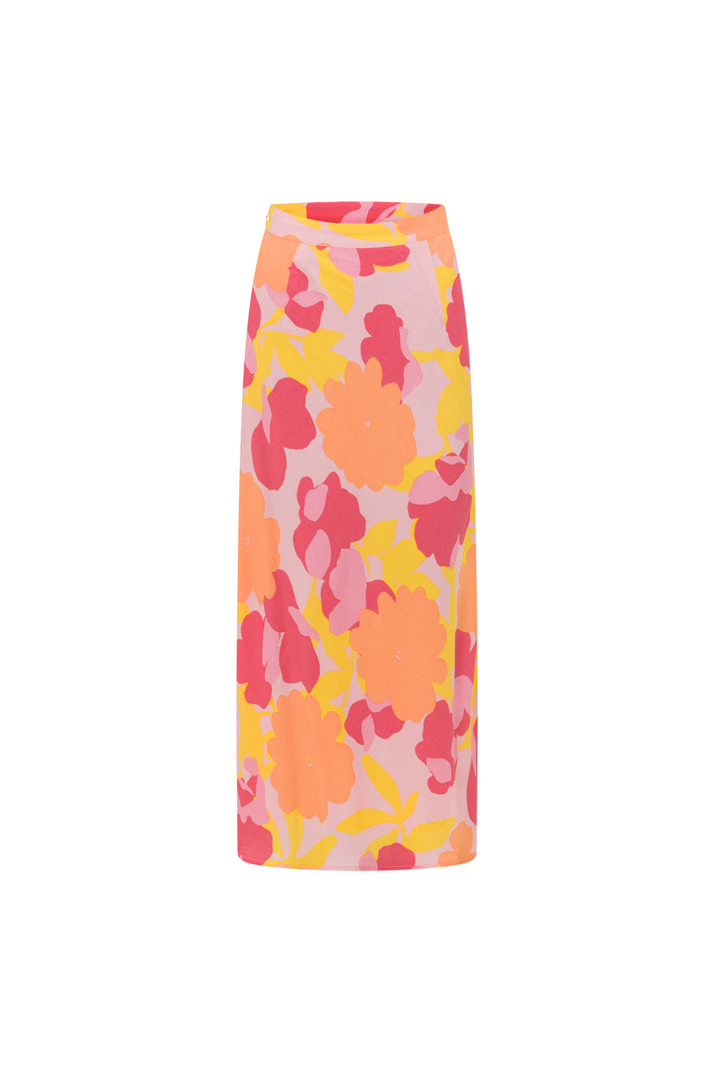 Stylish Rhylee Nectar Floral Textured Crepe Midi Skirt